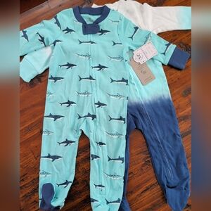 Honest Baby Organic Cotton Sleepers Set Of Two Size 6-9 Months New